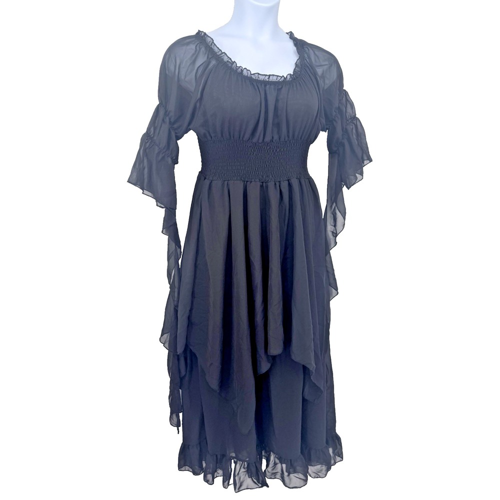 Medieval Renaissance Dress Gothic Witch Cosplay Costume Vamp Winch Halloween M
